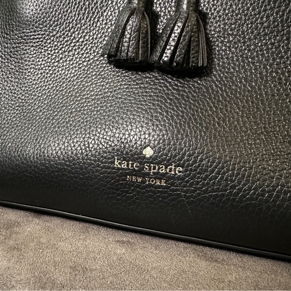 Kate Spade Pebbled Leather Hayes Street Isobel Satchel Black Small Bag - Picture 8 of 15